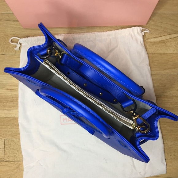 Mansur Gavriel Royal Blue Leather Mini Sun Bag - Picture 7 of 8